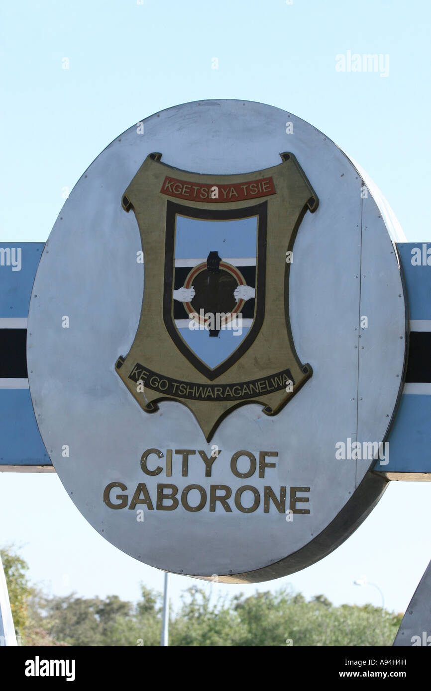 City of Gaborone sign at the Airport Gaborone Botswana Stock Photo Alamy