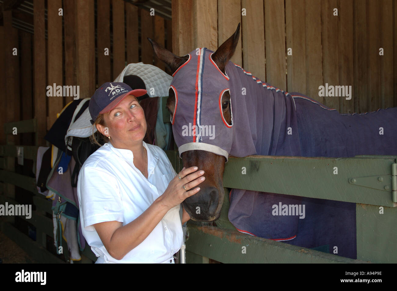 Disabled dressage rider and her mount Stock Photo - Alamy