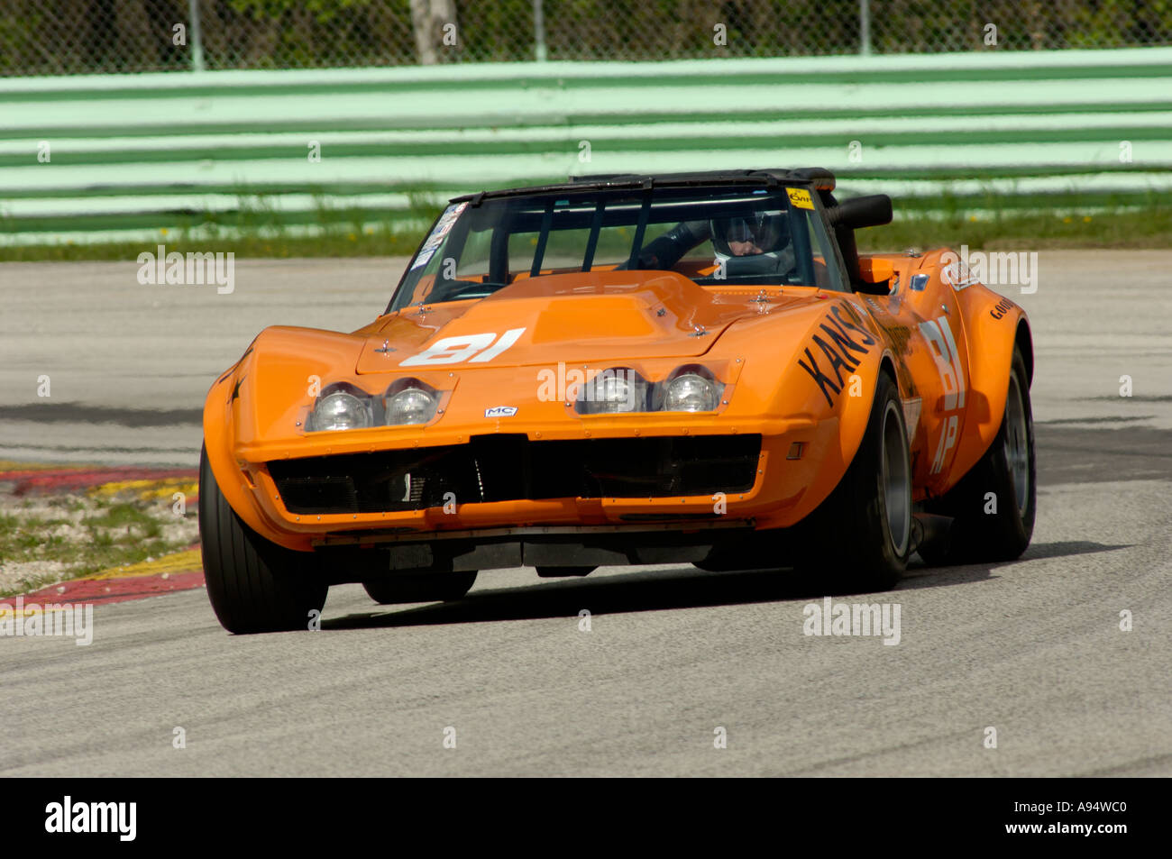 John Rische races his 1969 Chevrolet Corvette Roadster at the Vintage GT Challenge at Road America 2005 Stock Photo