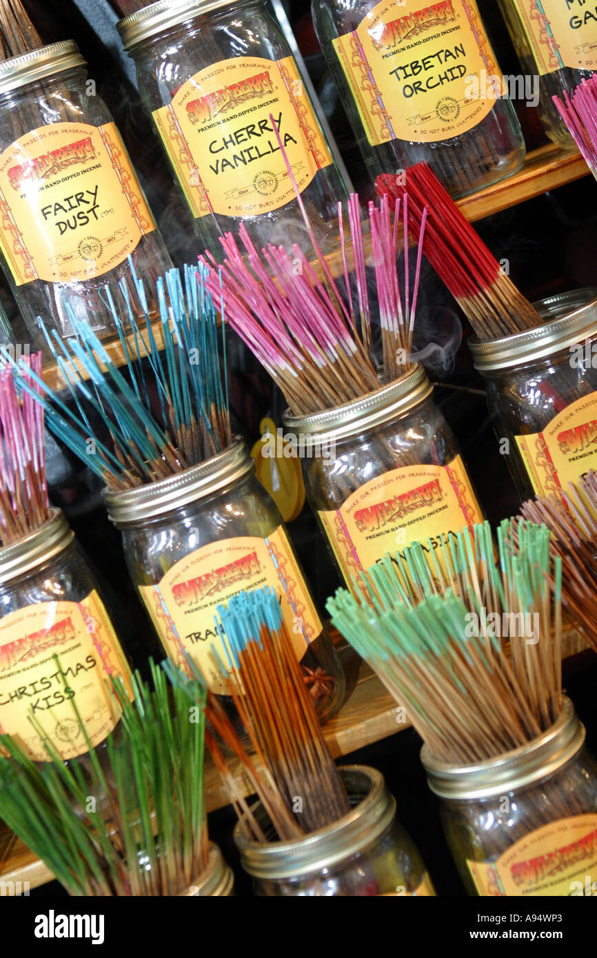 Jars of incense sticks Stock Photo Alamy