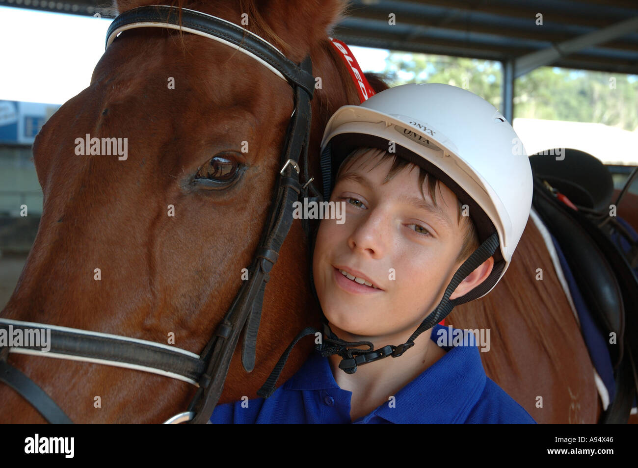 Disabled rider and his mount Stock Photo - Alamy