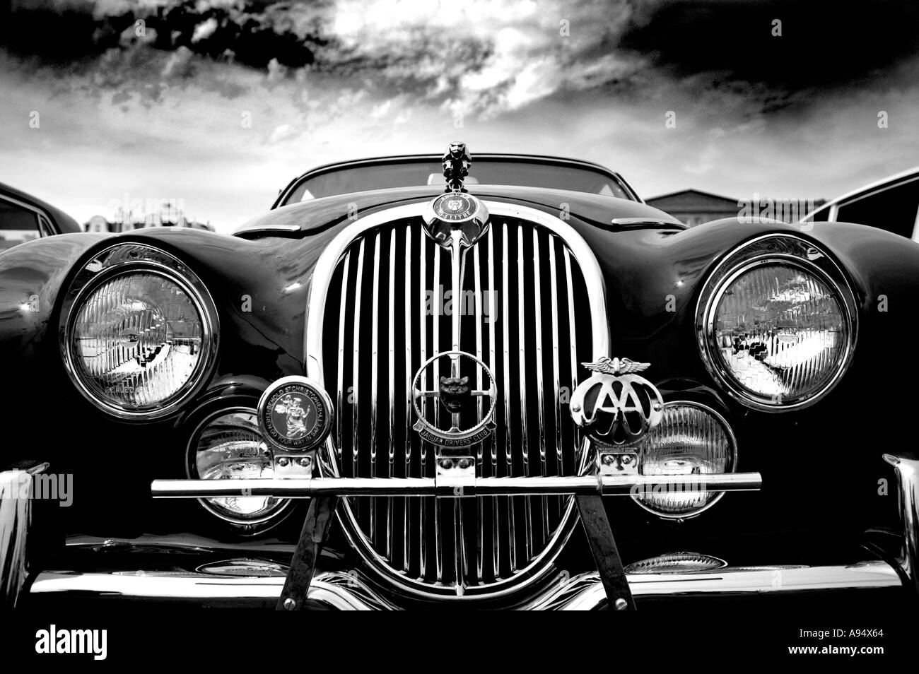 Classic Jaguar car at Car Show. EDITORIAL USE ONLY. Stock Photo