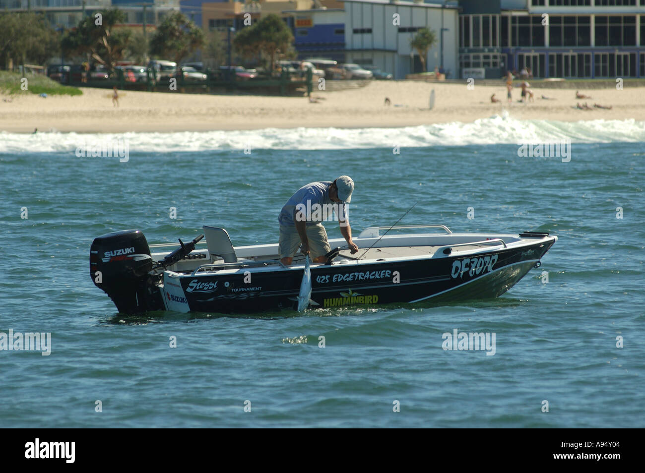 small boat sport fisherman Maroochydore Queensland Australia dsca 3621 Stock Photo