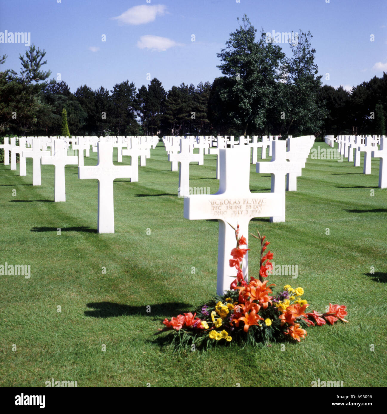 American Cemetery and Garden of Remembrance St Laurant Normandy France Stock Photo
