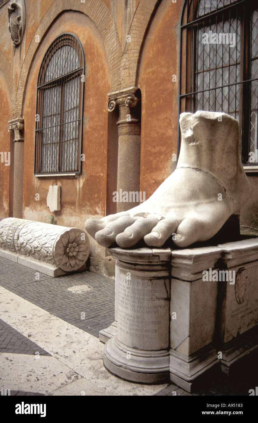 Capitoline Museums Foot remnant of colossal statue of Constantine in ...