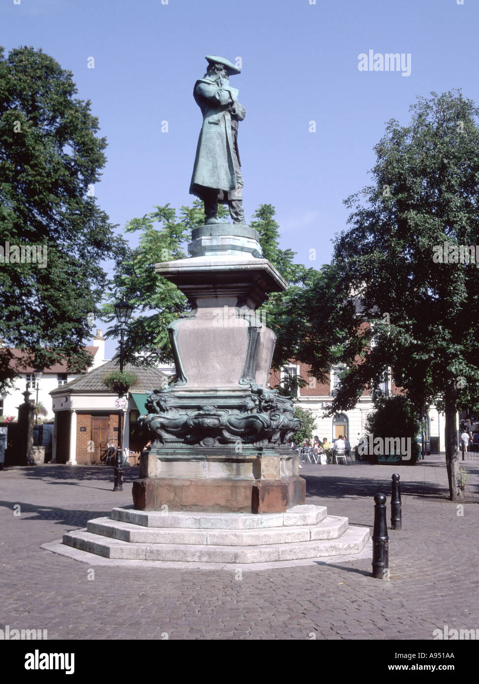 Statue of John Howard local man known for his prison reform work The Howard League for Penal Reform is named after him Bedford Bedfordshire England UK Stock Photo