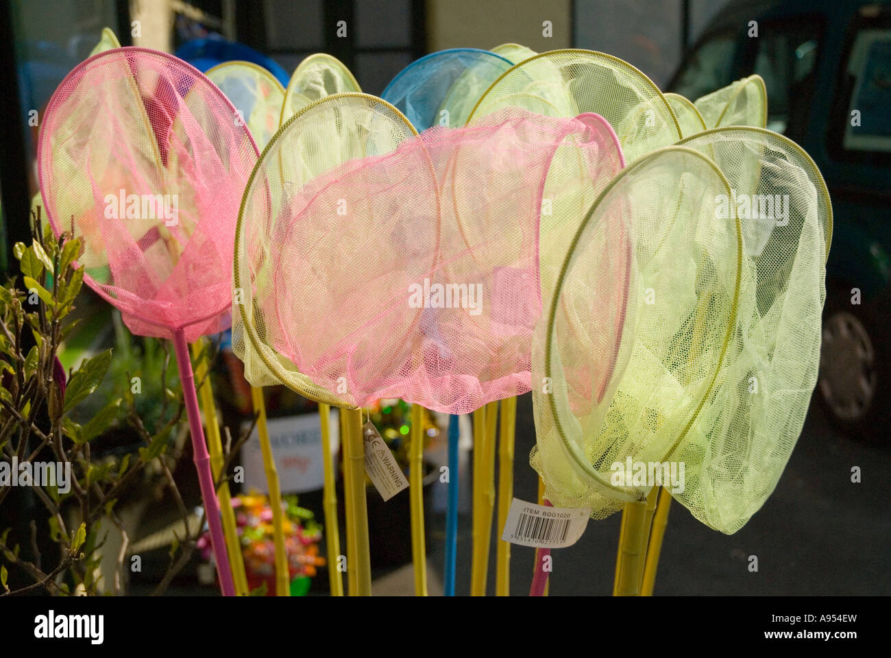 Childrens fishing nets Stock Photo Alamy