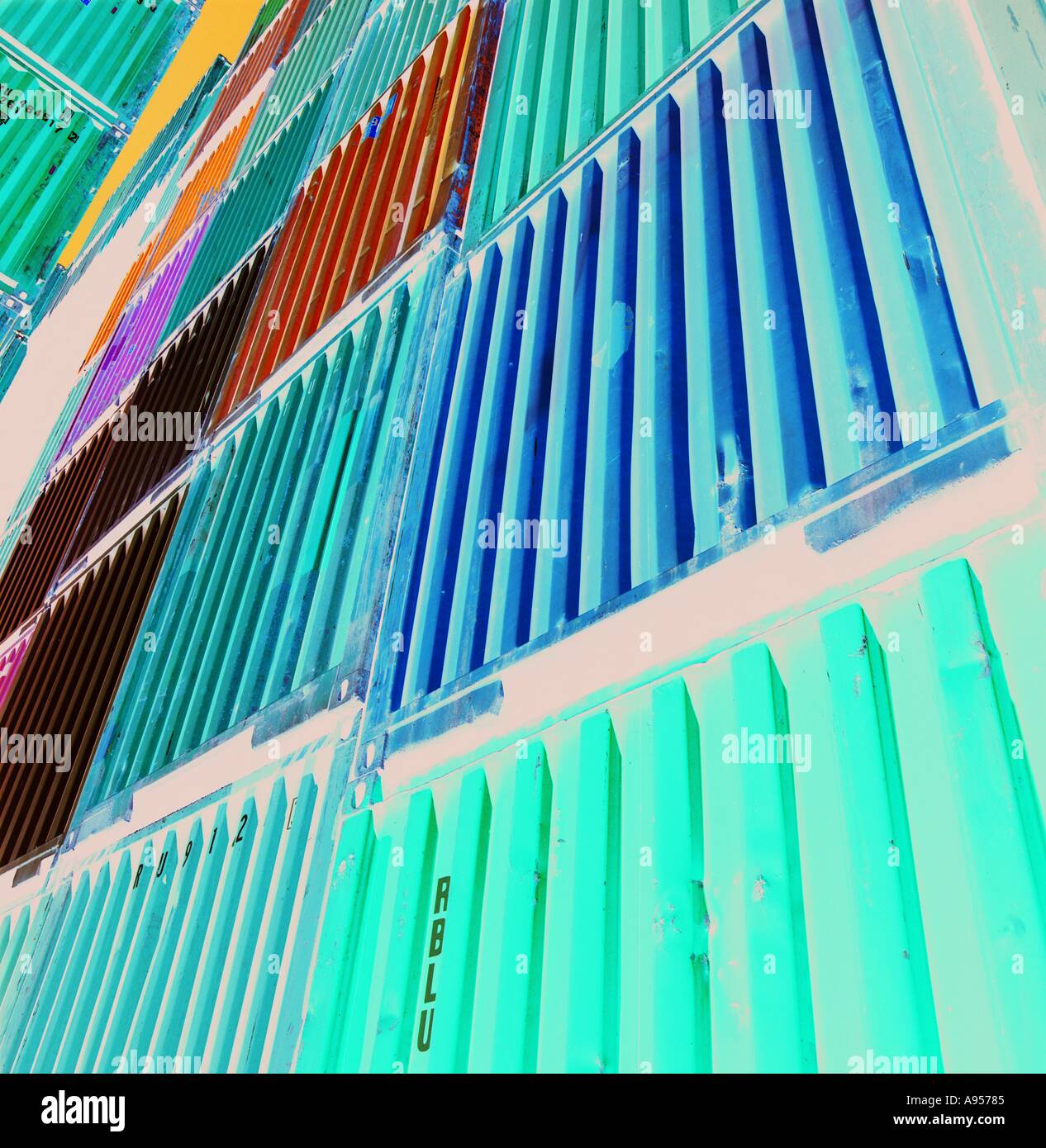 Photograph of stack of shipping containers Stock Photo - Alamy