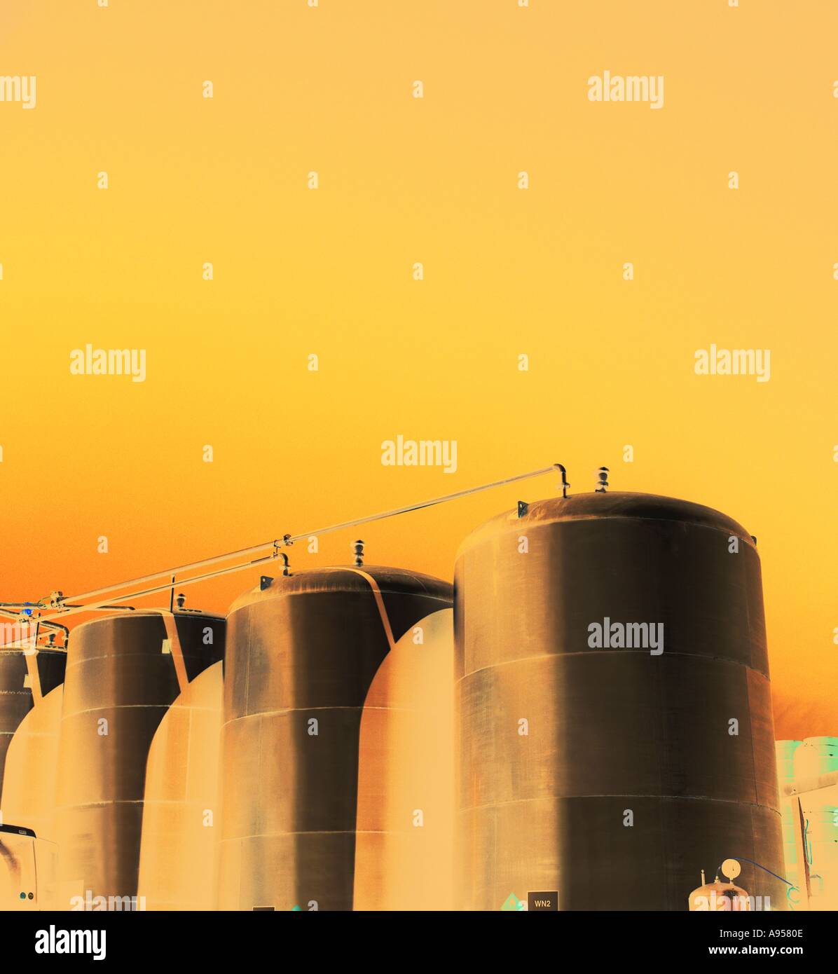 Photograph of large storage vessels Stock Photo Alamy