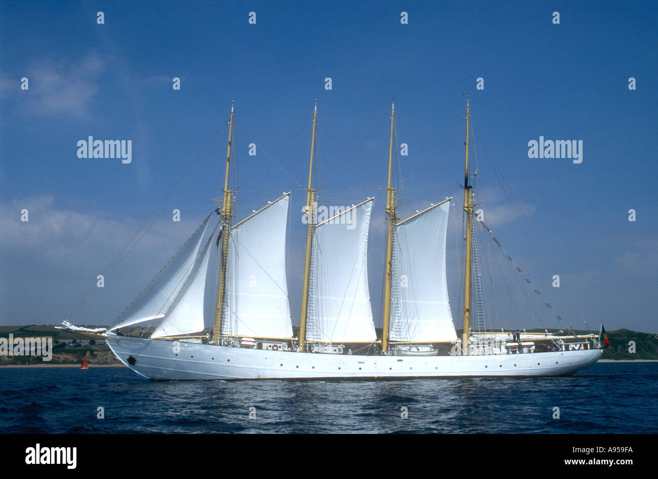 The 1937 four masted schooner Creoula from Portugal at Weymouth Dorset England UK Stock Photo