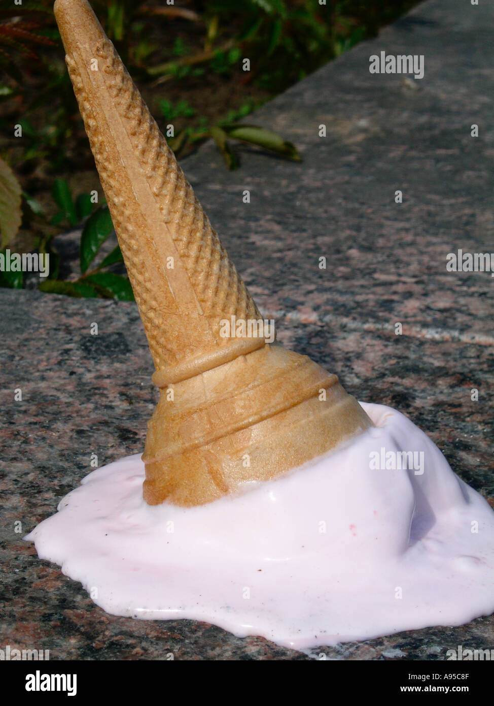 dropped ice cream Stock Photo