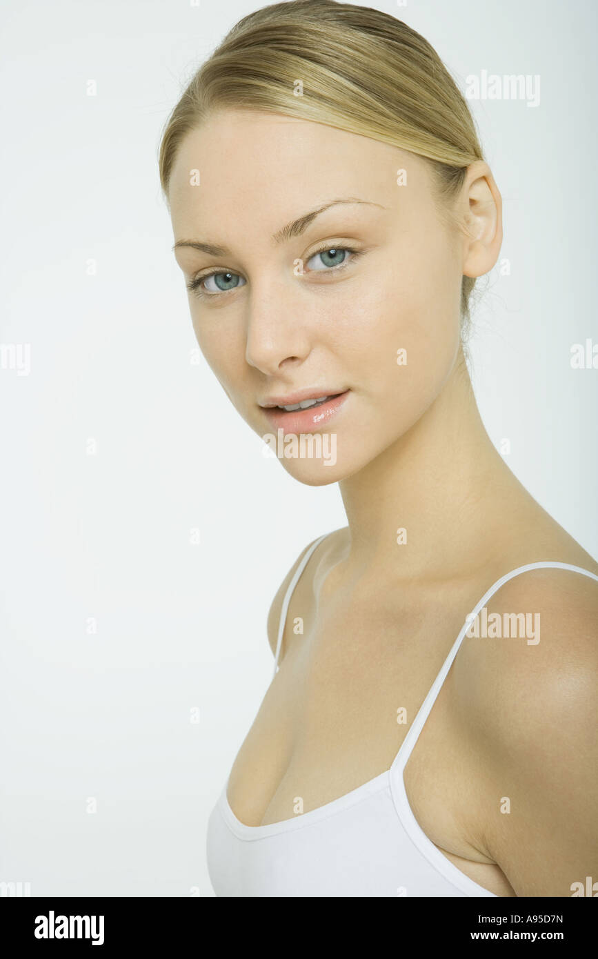Young woman, looking at camera, portrait Stock Photo
