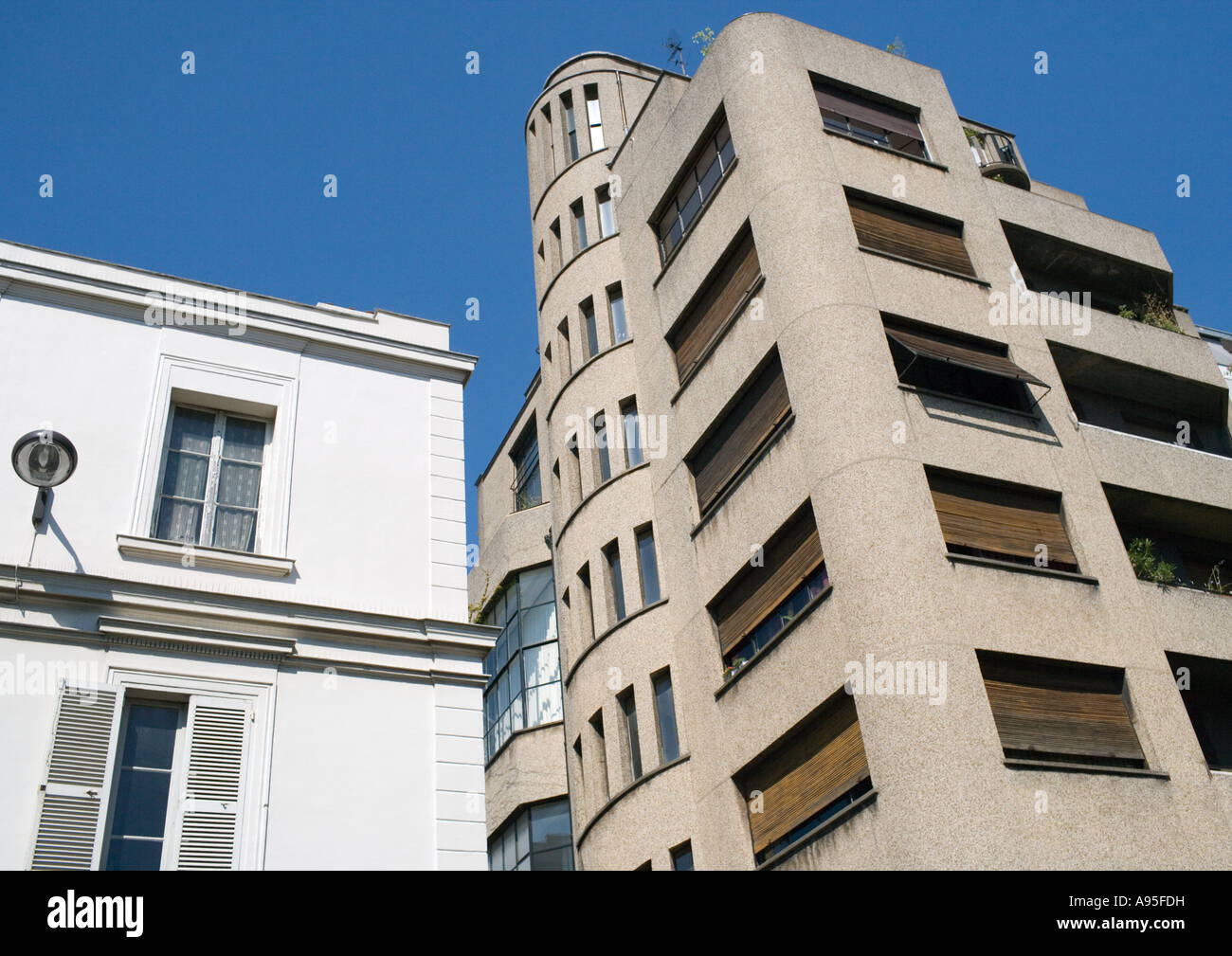 Paris, France, apartment buildings, low angle view Stock Photo