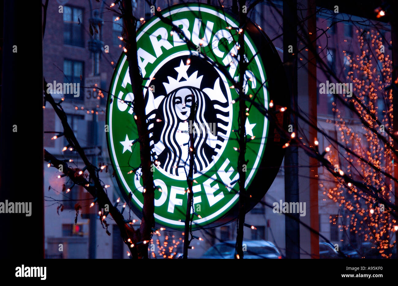 Starbucks Coffee Shop Sign New York USA Stock Photo