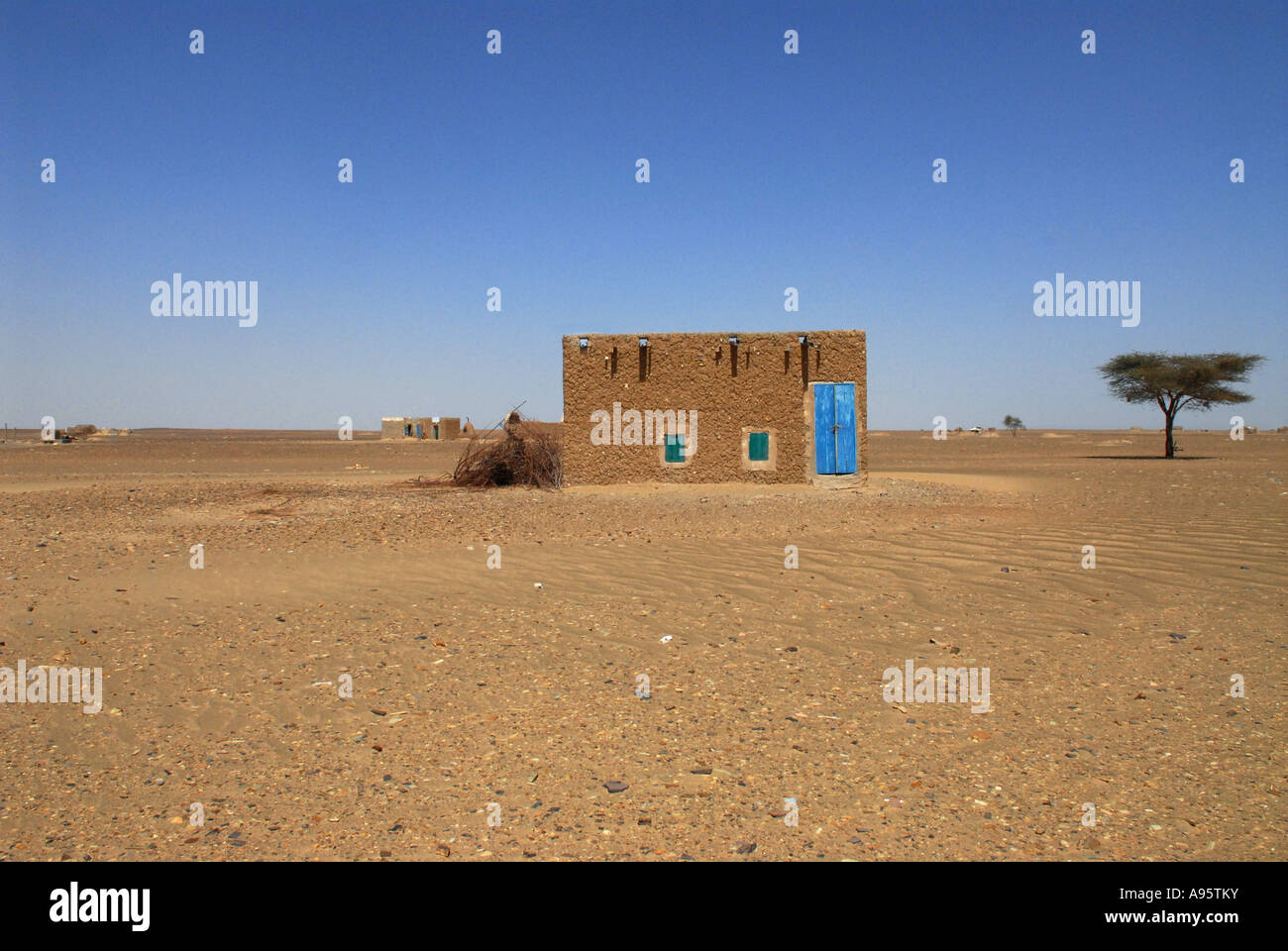 Typical house in the Adrar region Sahara desert Mauritania Stock Photo