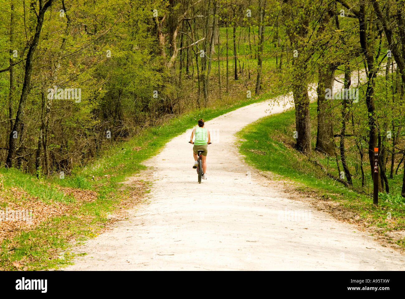 Bicycle Trail in Spring Stock Photo - Alamy