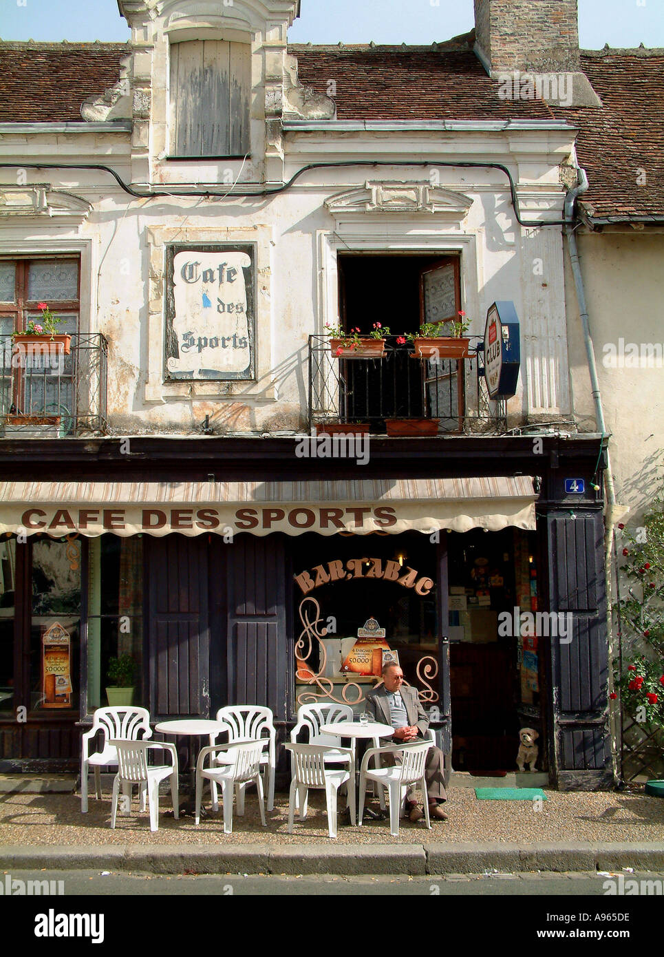 Typical French cafe in the town of Richelieu Touraine Region France Stock  Photo - Alamy