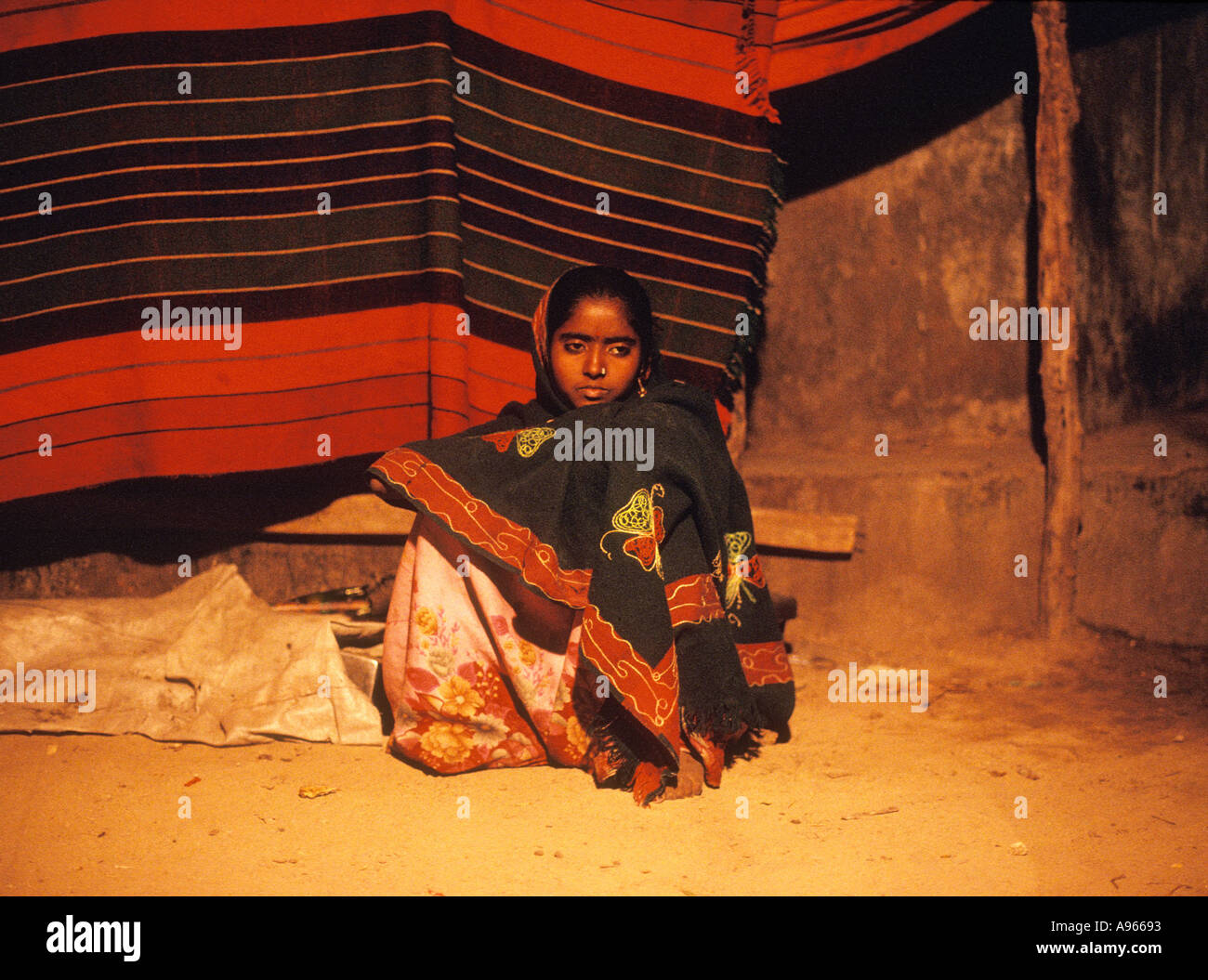 India Rajasthan young girl at Pushkar Fair night Stock Photo - Alamy