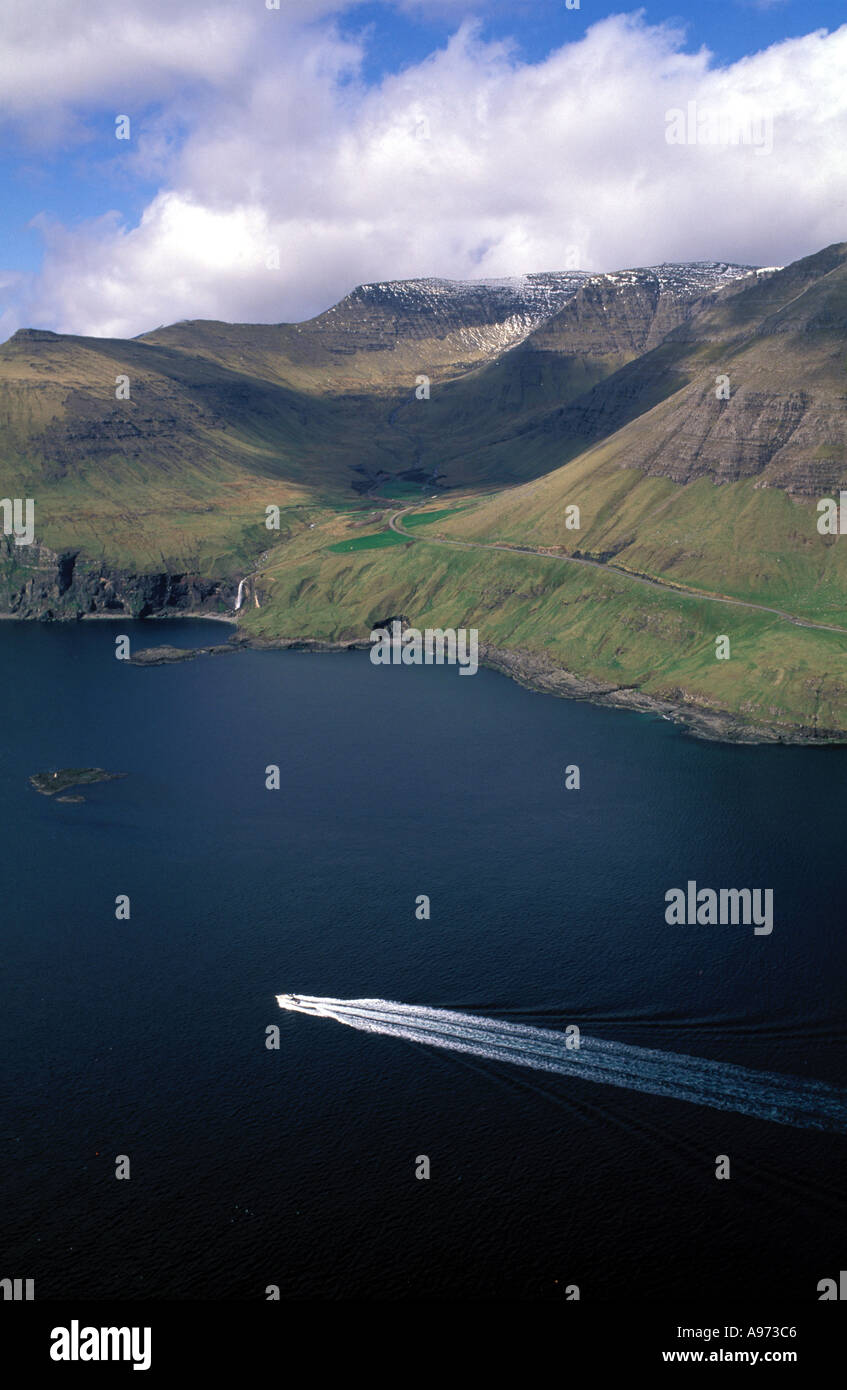 Aerial photograph of Vagar island Faroe Faeroe Islands Stock Photo - Alamy