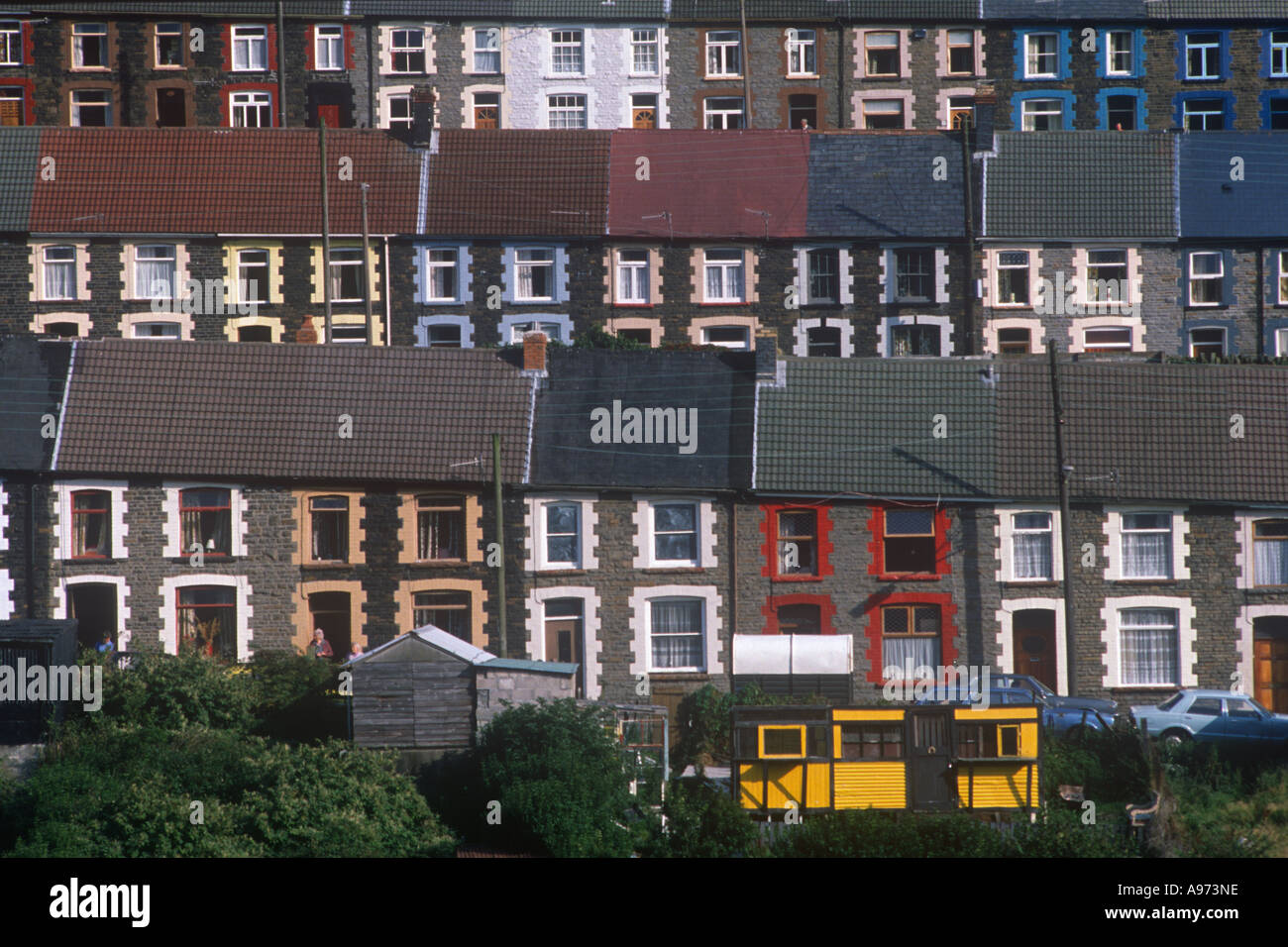 Terraced Housing Rhondda South Wales Stock Photo Alamy