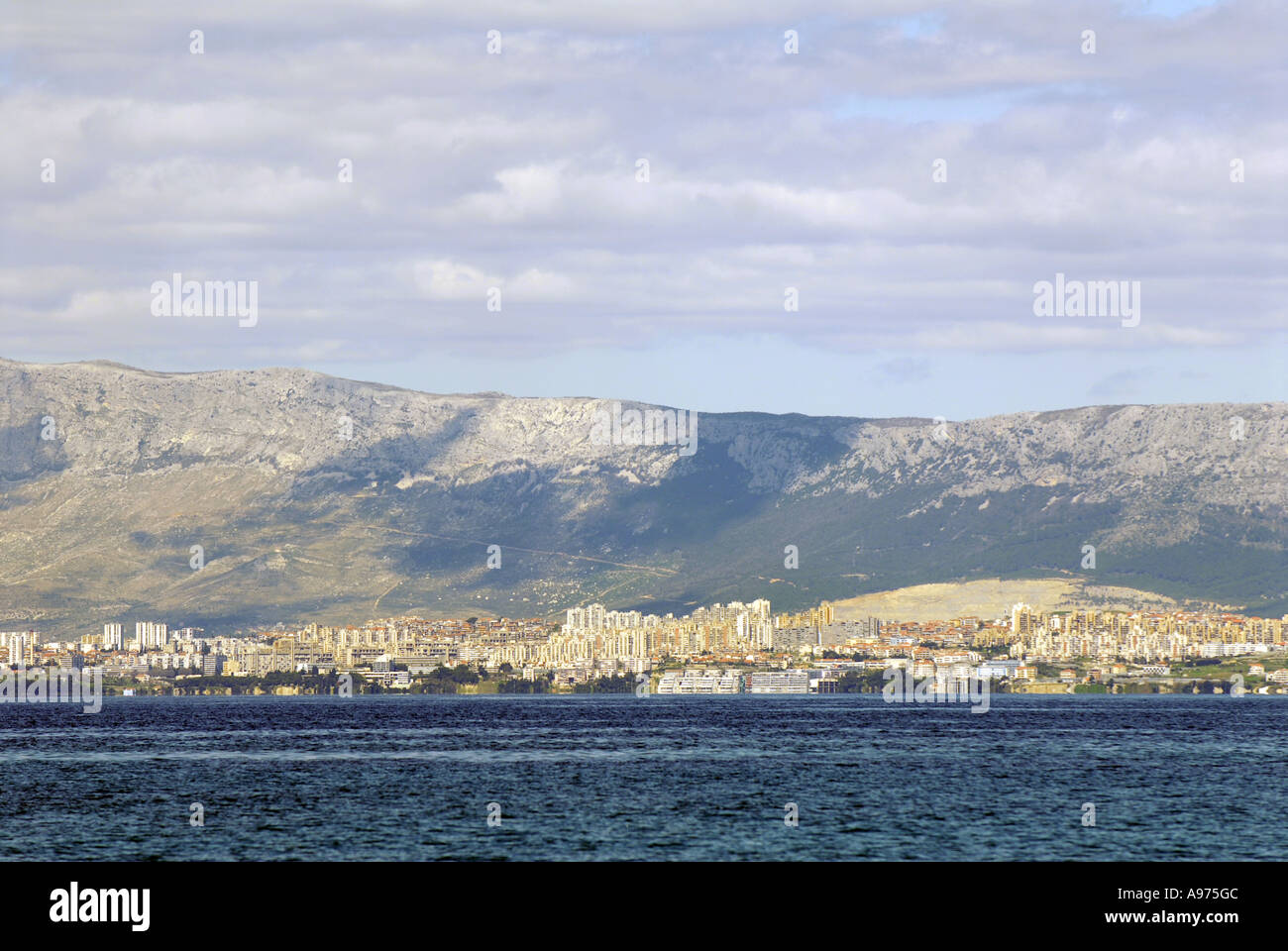 The City of Split seen across the water from Supetar, Brac Island Stock Photo