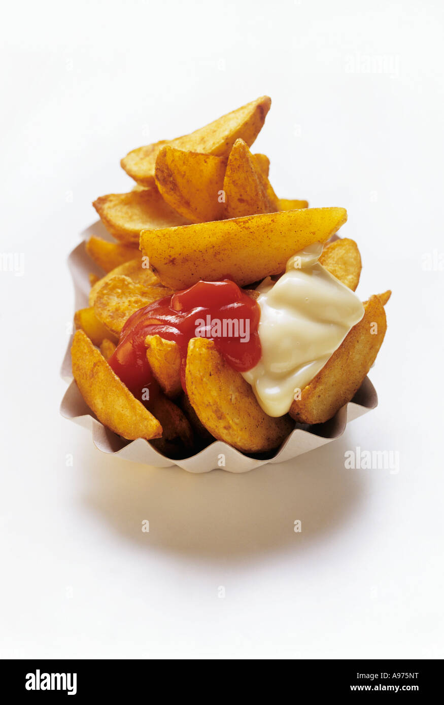 Steak Fries with Ketchup and Mayonnaise FoodCollection Stock Photo Alamy