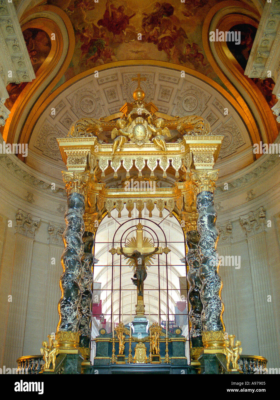 L'Hotel National des Invalides Inside l'eglise du Dome Paris France