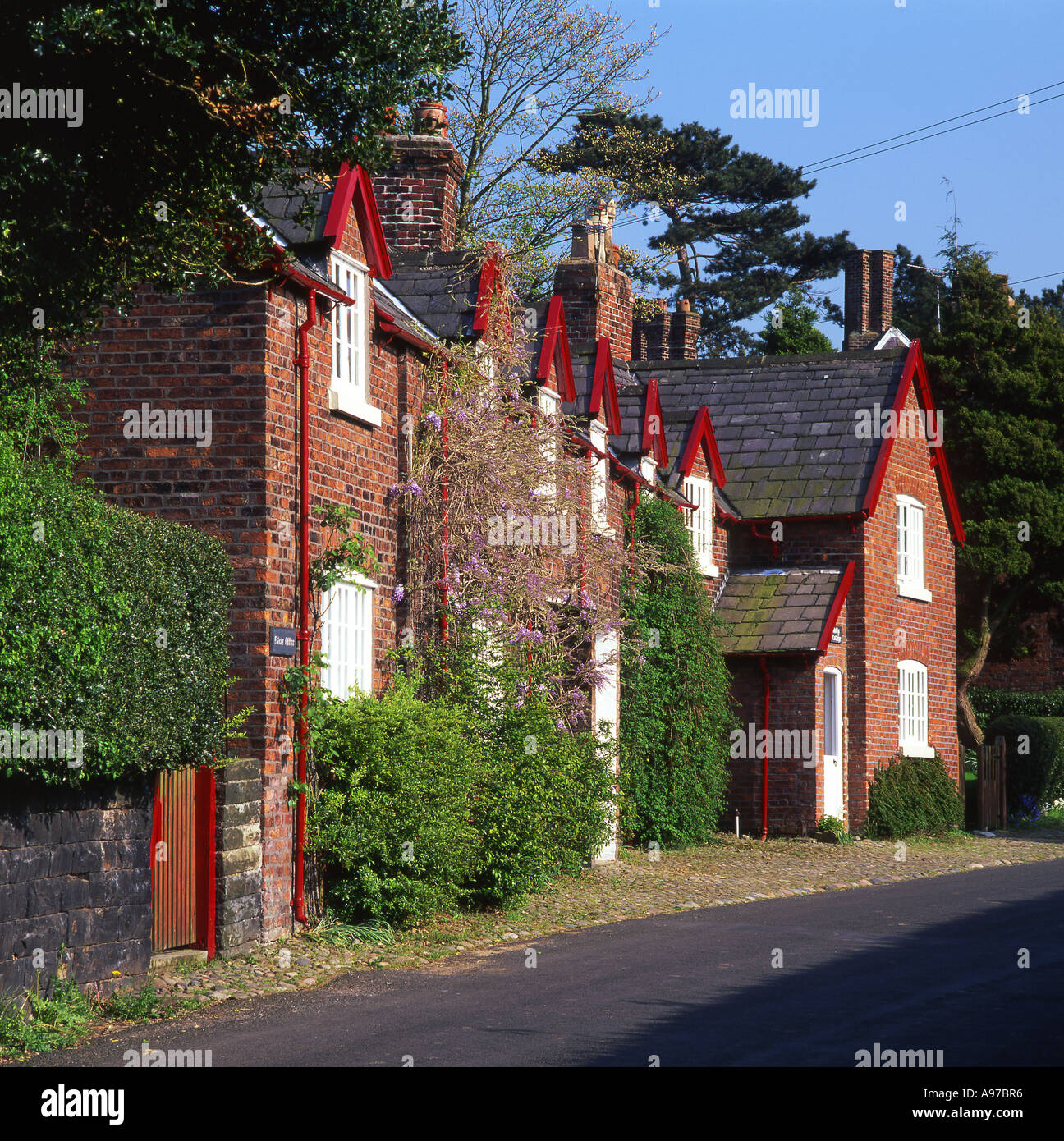 Former Tatton Estate Workers Cottages, Village of Rostherne, Near Stock