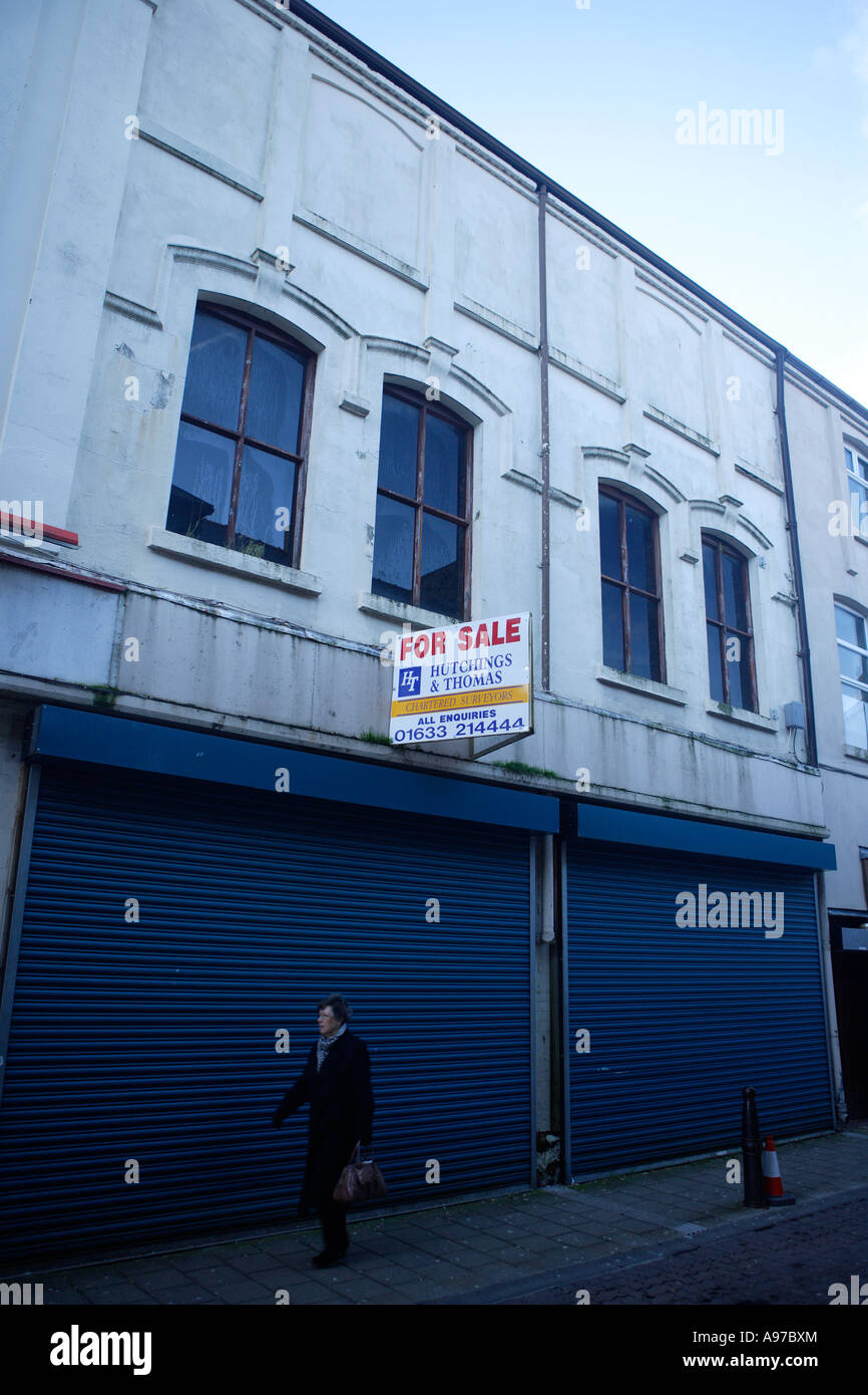 For Sale Sign Disused Building Abertillery Stock Photo Alamy