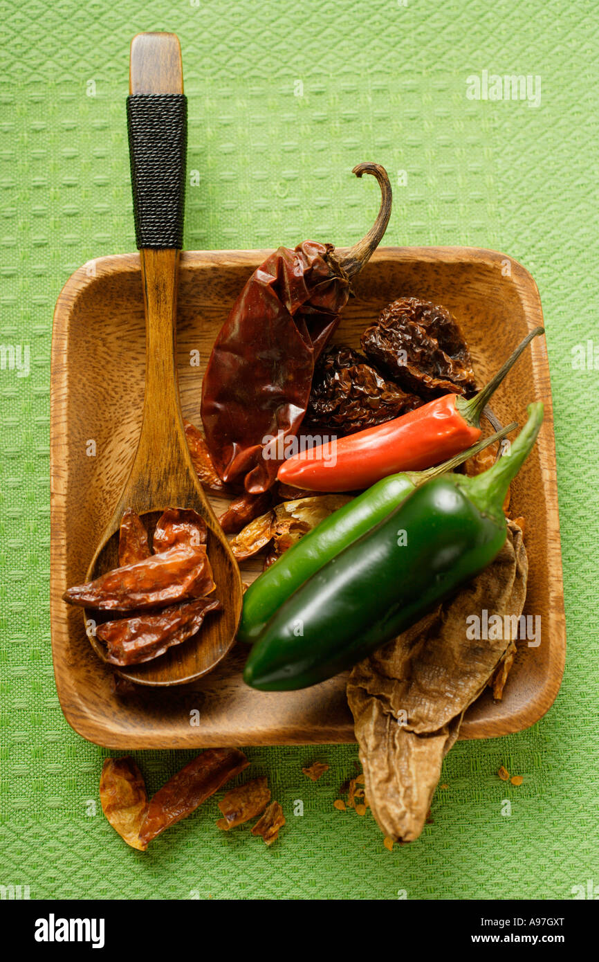 Various dried and fresh chili peppers FoodCollection Stock Photo - Alamy