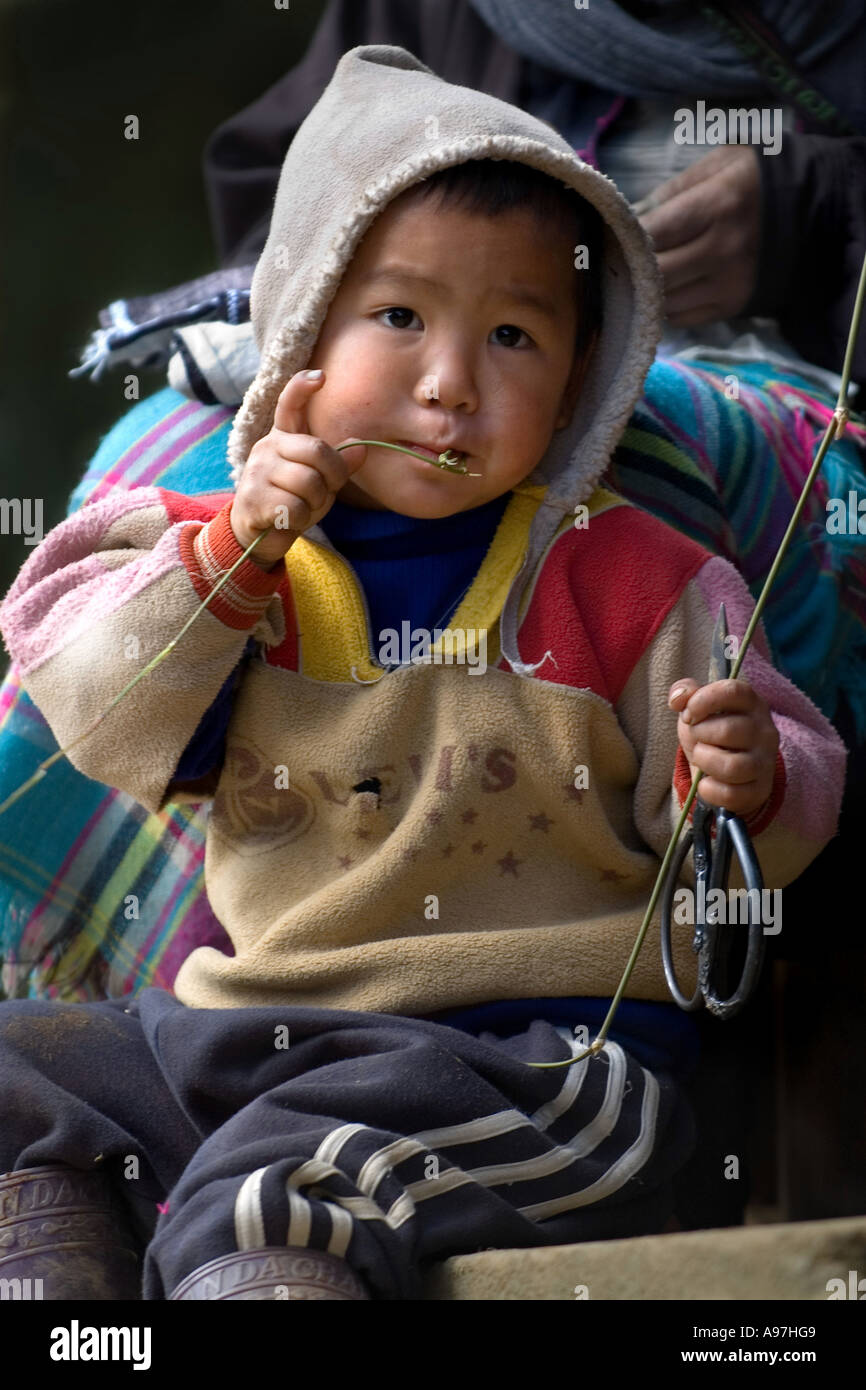 Portrait of Vietnamese boy holding scissors Stock Photo Alamy