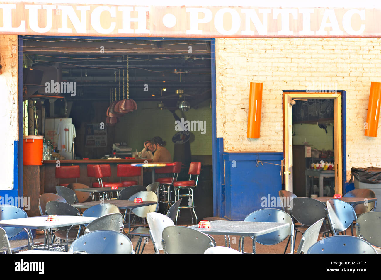 ILLINOIS Chicago Two women sit at bar in Bucktown neighborhood on near west side of city Wicker