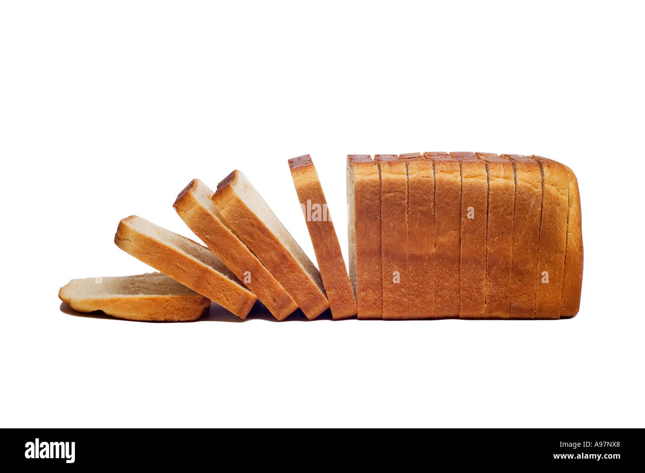 BREAD SLICED LOAVES OF BREAD ON WHITE BACKGROUND Stock Photo Alamy