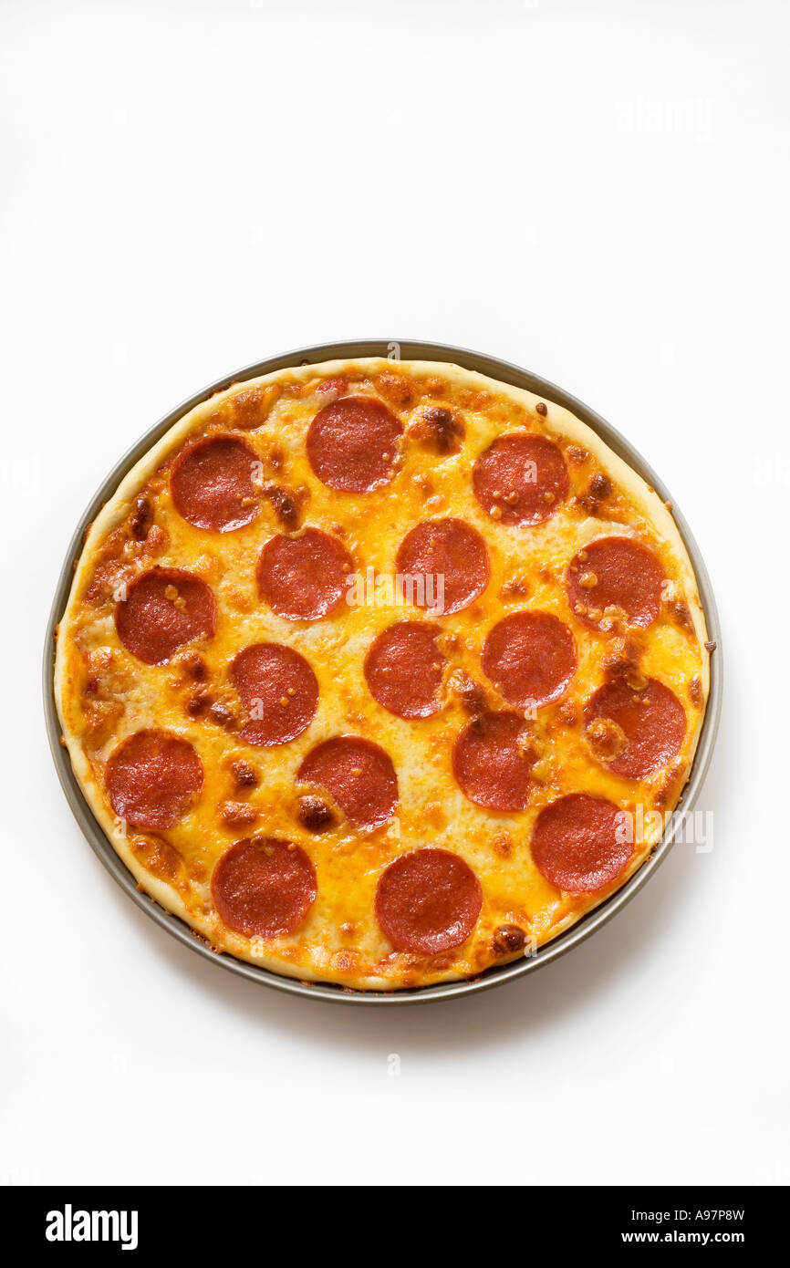 Salami and cheese pizza FoodCollection Stock Photo Alamy
