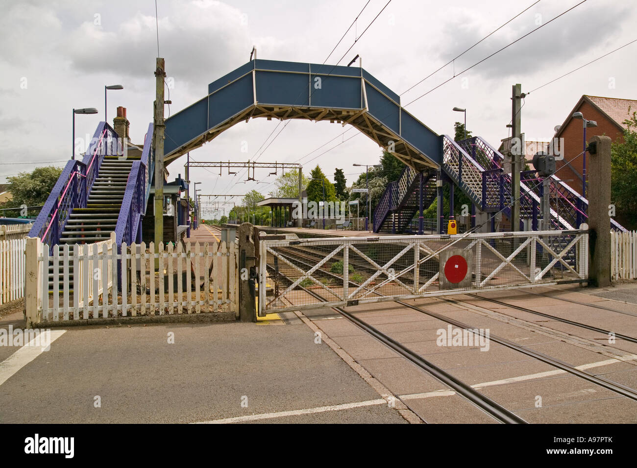 barrier at a rail level crossing Stock Photo Alamy