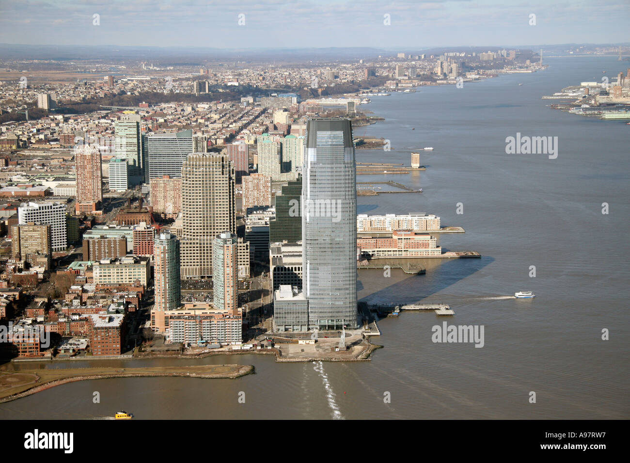 Aerial view of Jersey City waterfront 