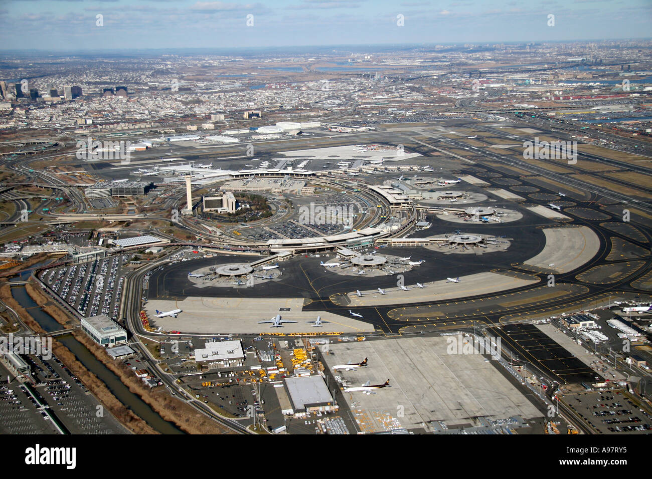 Aerial view of Newark Liberty International Airport, located in Newark, New  Jersey, U.S.A Stock Photo - Alamy