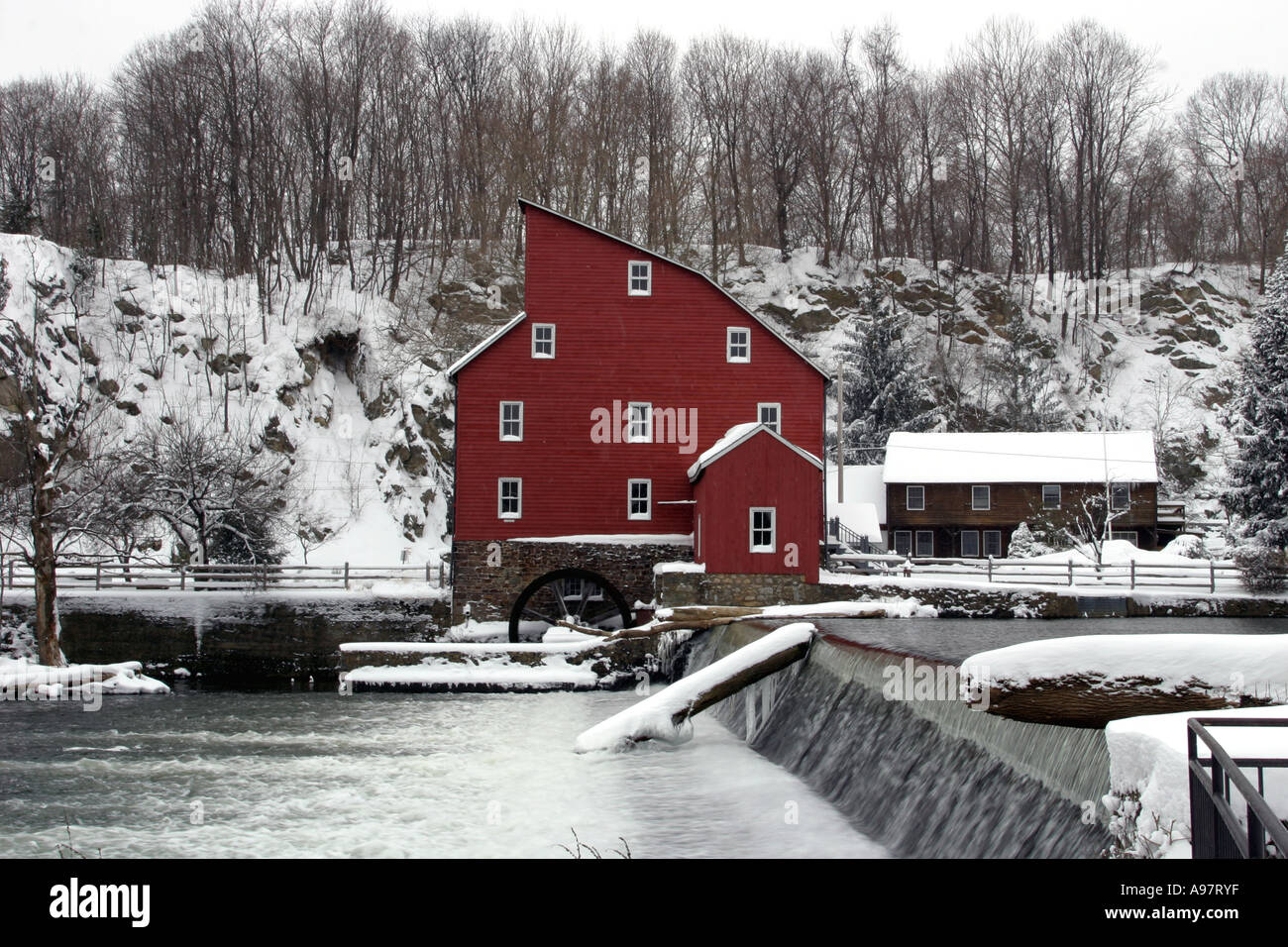 Clinton's landmark Red Mill, located in Hunterdon County, New Jersey