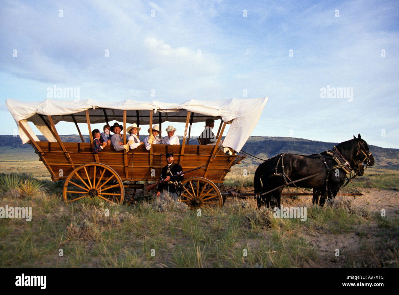CONESTOGA WAGON AND LIVING HISTORY INTERPRETERS ALONG THE OREGON TRAIL