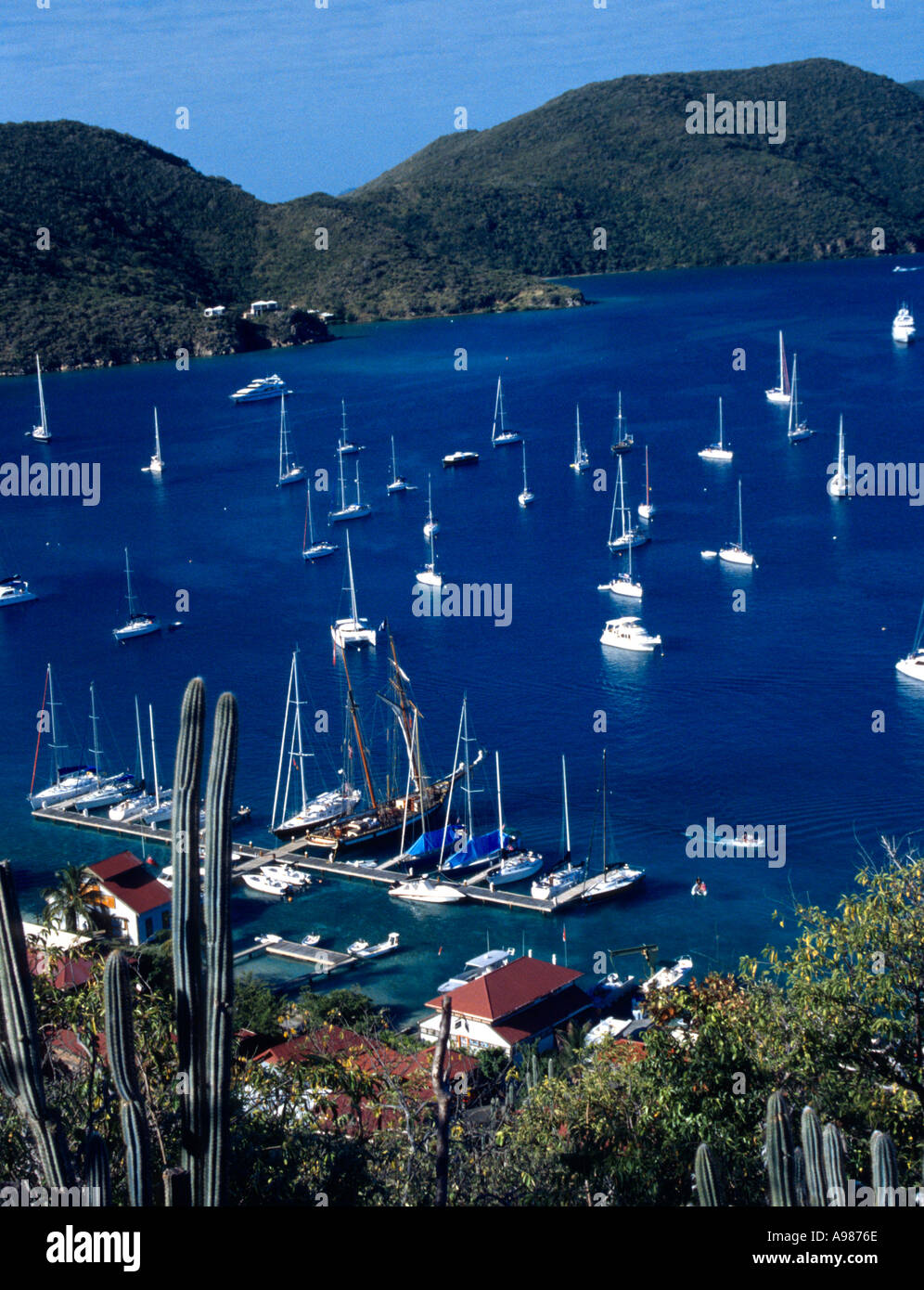North Sound from Biras Hill Virgin Gorda British Virgin Islands Caribbean Stock Photo