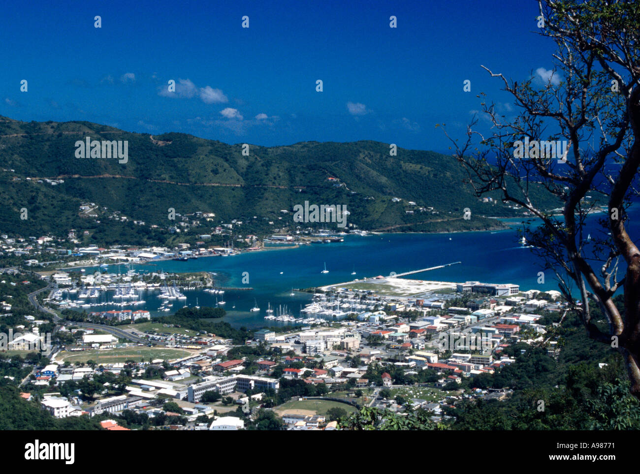 North Sound from Biras Hill Virgin Gorda British Virgin Islands Caribbean Stock Photo