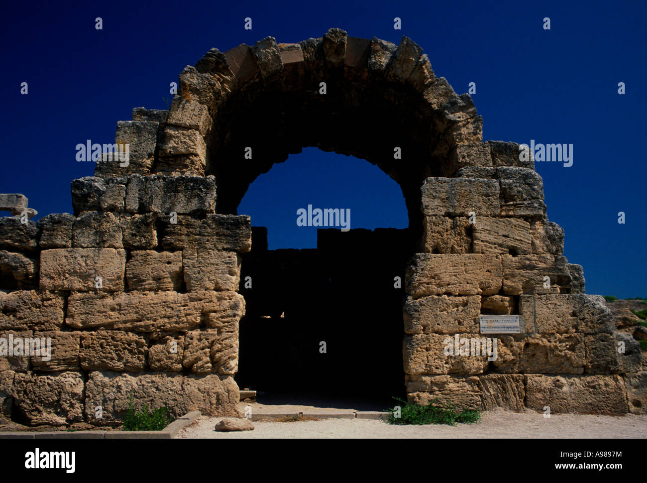 Archaeological site at Corinth Peloponnese Greece Europe Stock Photo