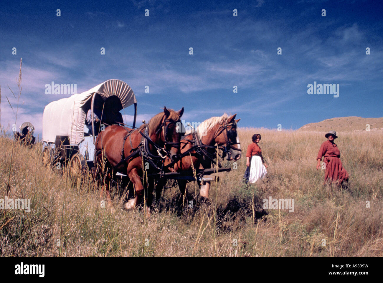 "OREGON TRAIL WAGON TRAIN" CROSSES THE NEBRASKA PRAIRIE NEAR BAYARD Stock Photo 12283716 Alamy