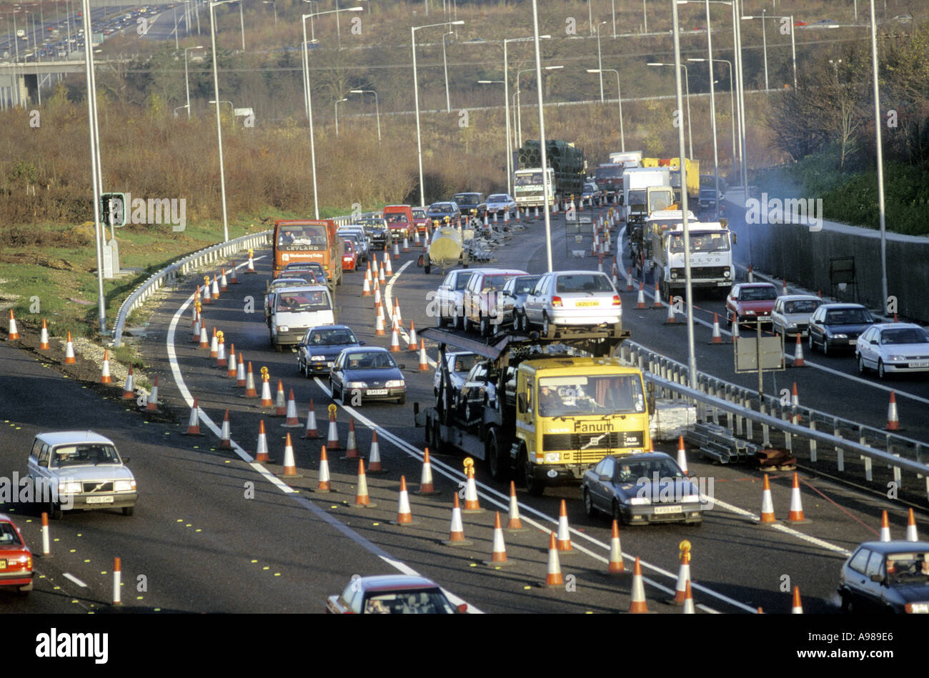 Congested traffic on the M25 motorway Iver Bucks Stock Photo