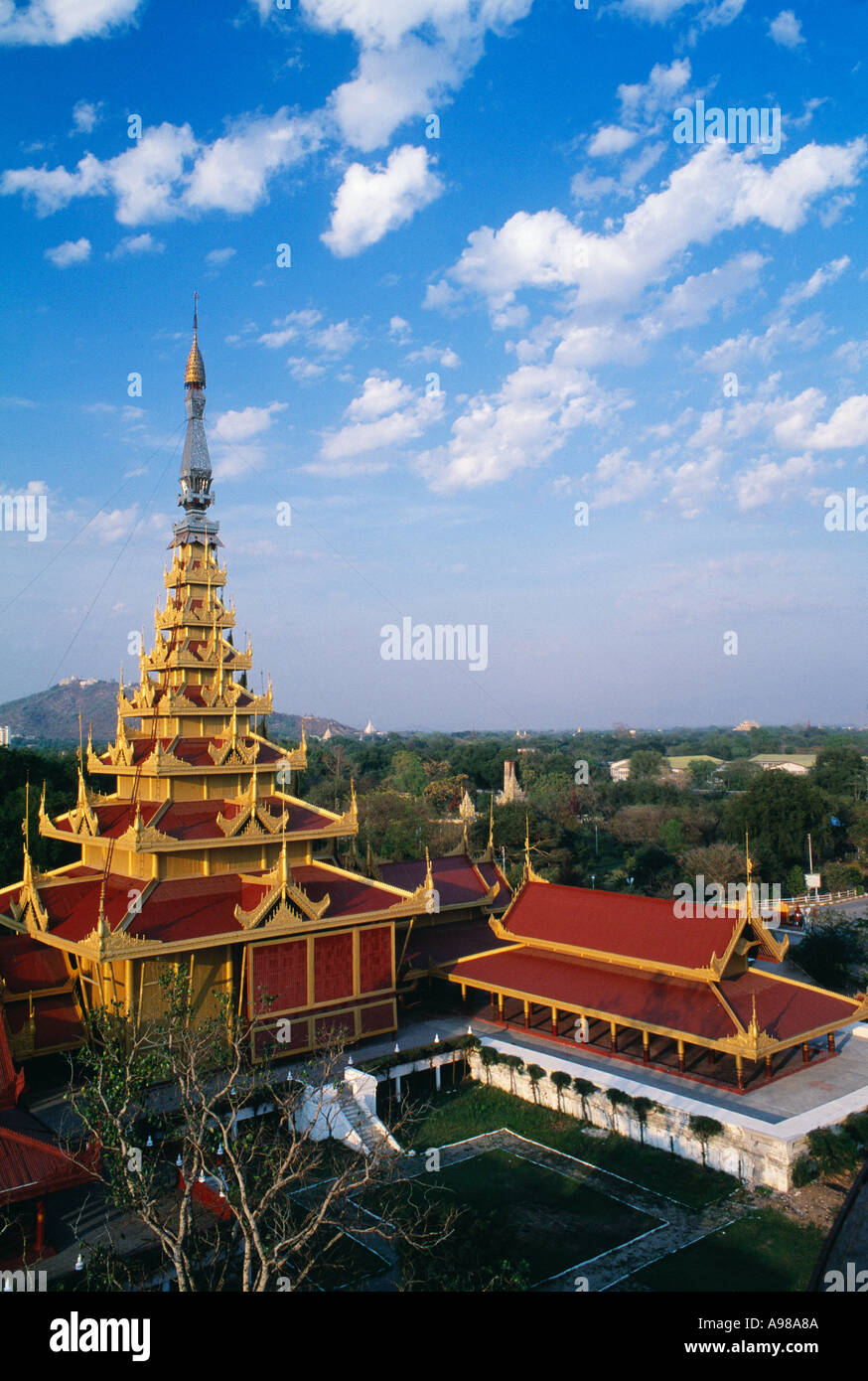 Royal Palace in the old Mandalay fort Stock Photo