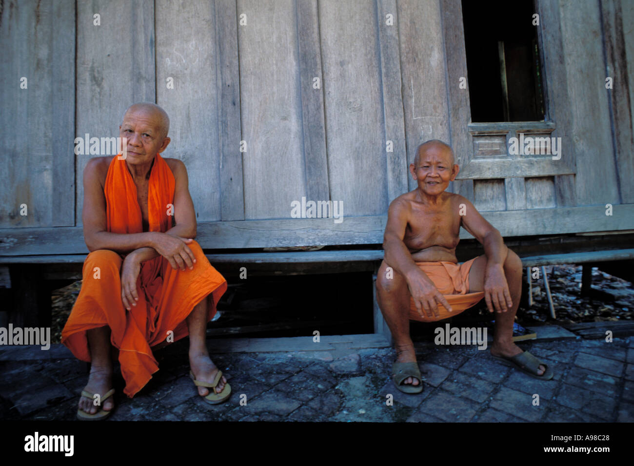 Laos, Luang Prabang, Buddhist Monks Stock Photo