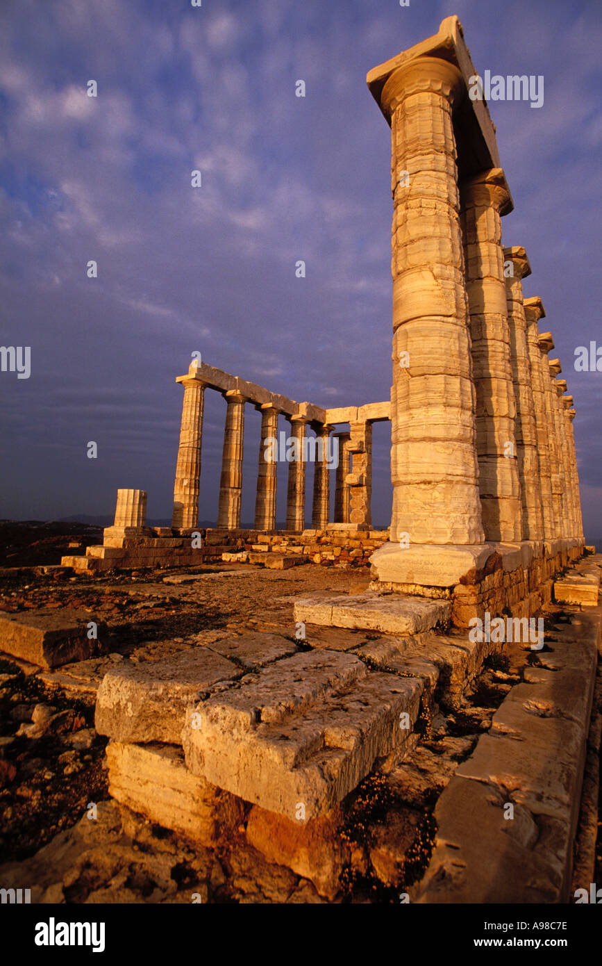 Greece, Attica, Cape Sounion, Temple of Poseidon Stock Photo