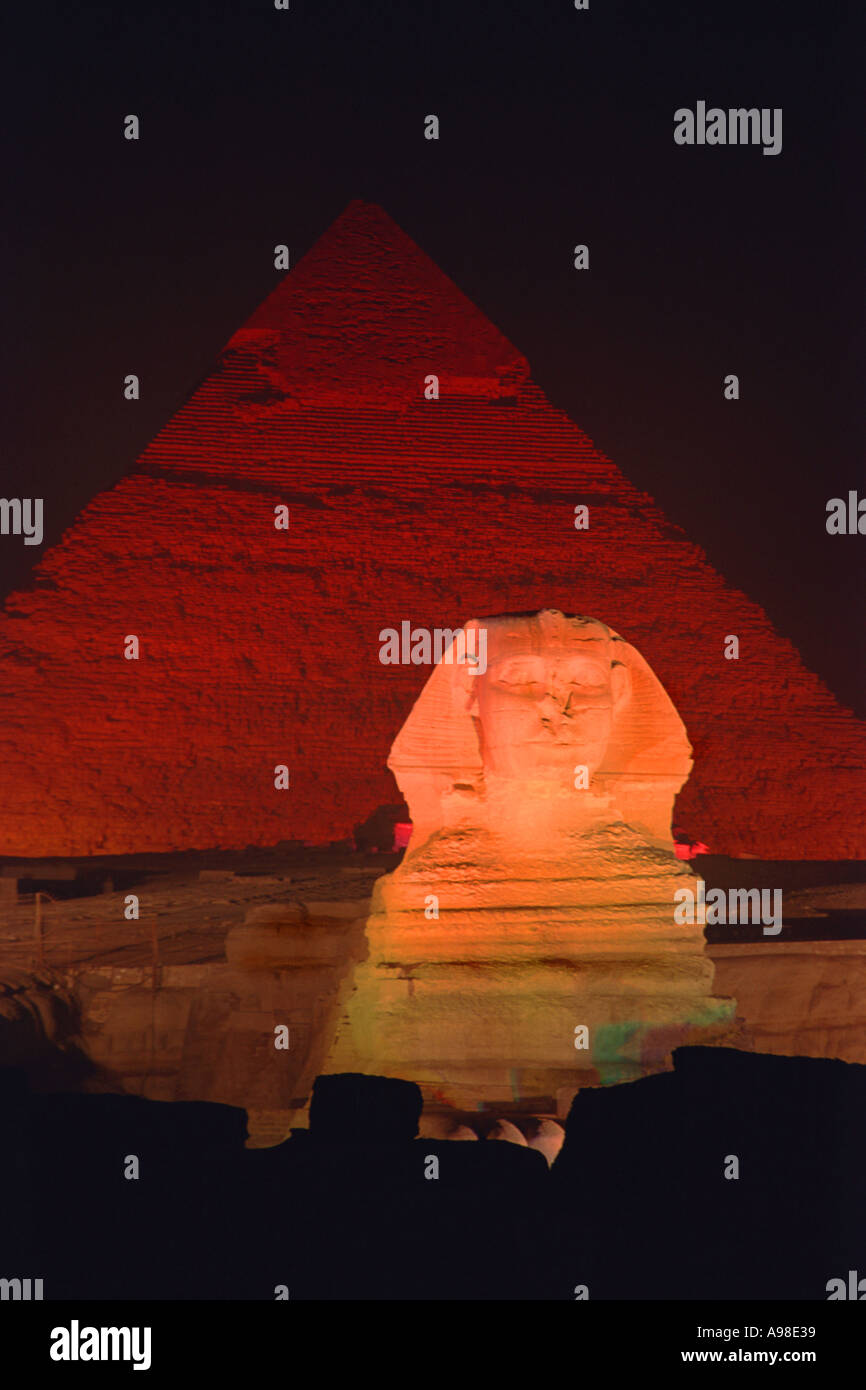 The Sphinx and the Great Pyramid Sound and Light Show at the Great ...