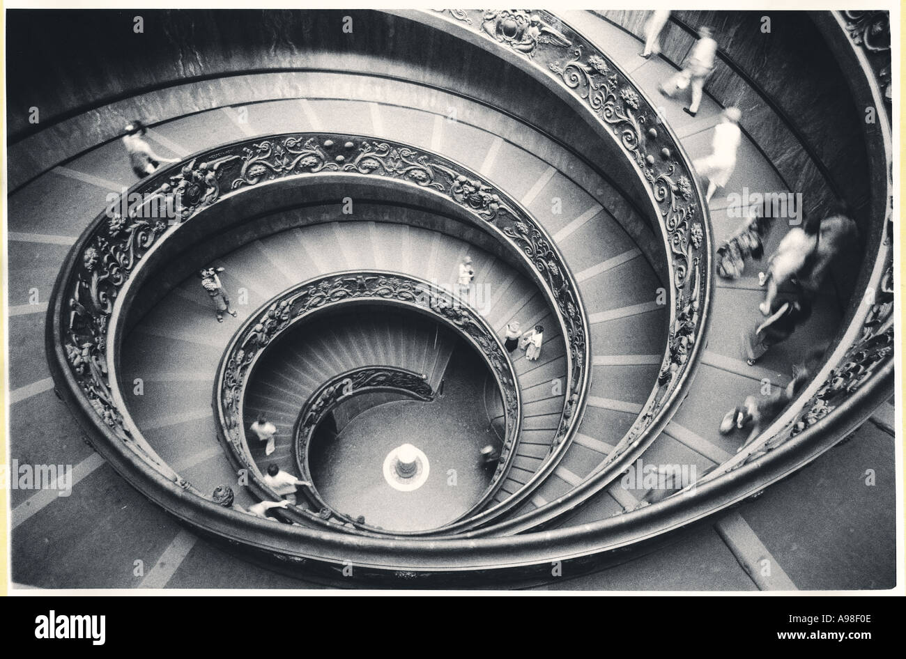 Spiral staircase in Black White Stock Photo