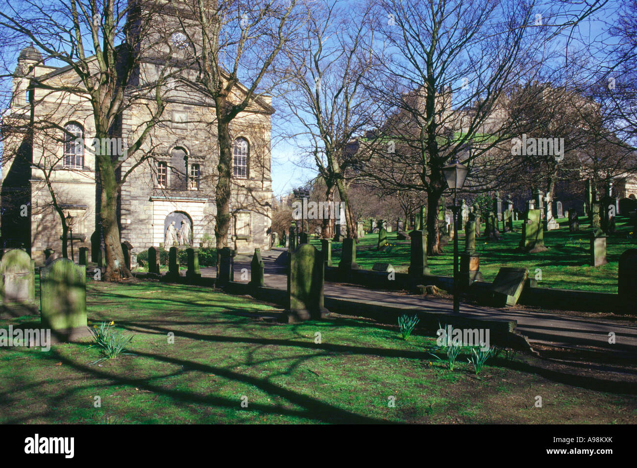 The graveyard of St. Cuthbert's Parish Church Stock Photo Alamy